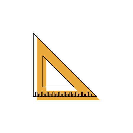 Orange triangle ruler outline. Vectorのイラスト素材