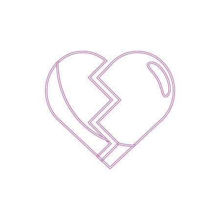 Outlined broken heart. Vectorのイラスト素材