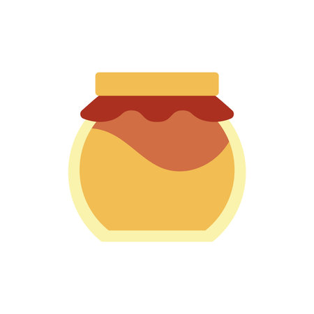 Golden honey jar container. Vectorのイラスト素材