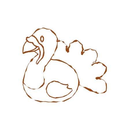 Turkey bird outline sketch. Vectorのイラスト素材