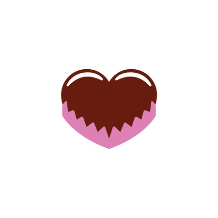 Heart chocolate with drizzle. Vectorのイラスト素材