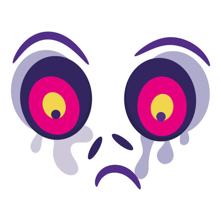 Isolated spooky halloween pair of crying eyes Vectorのイラスト素材