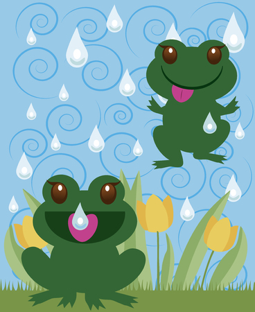 Vector image of frogsのイラスト素材