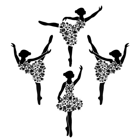 Vector Silhouette Of Woman In Dressのイラスト素材