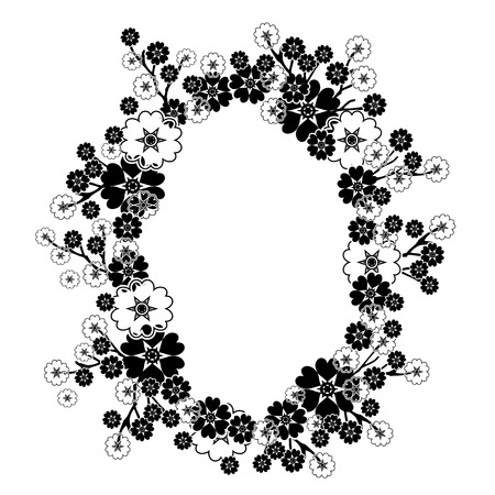 frame of flowersのイラスト素材