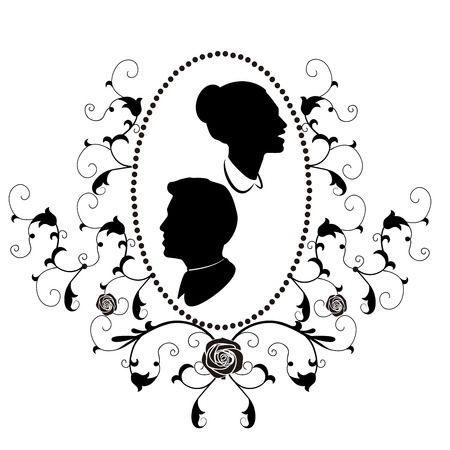 design element frame flourishes weddingのイラスト素材