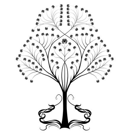 Tree with flourishes vectorのイラスト素材