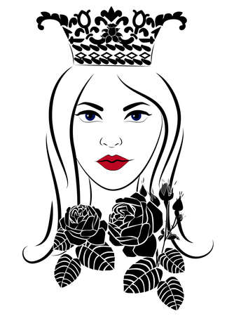 woman with crownのイラスト素材