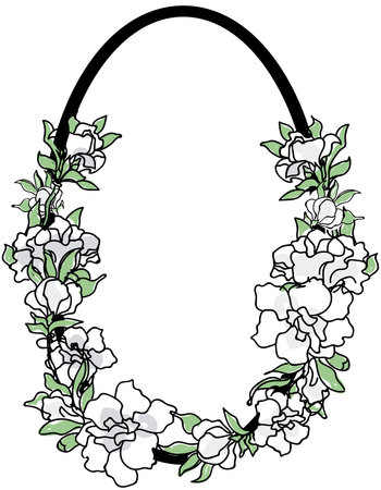 flowers border frame 1のイラスト素材