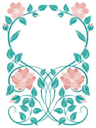 flowers with text boxのイラスト素材