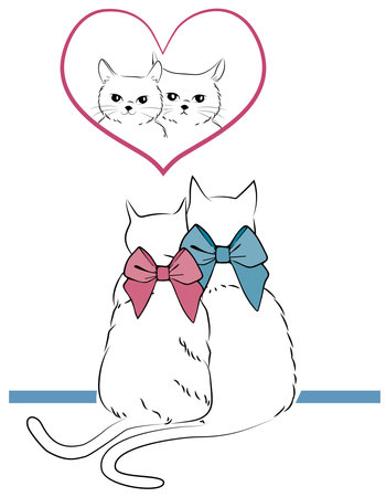 cats in loveのイラスト素材