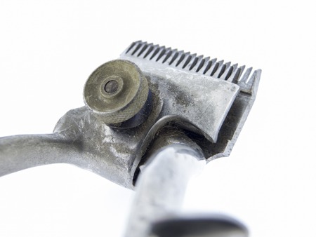 old hair clippers, rustic scissors hairdressing toolの写真素材