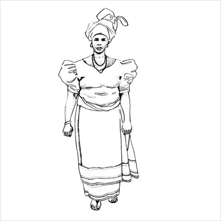 African Woman In Traditional Dressのイラスト素材