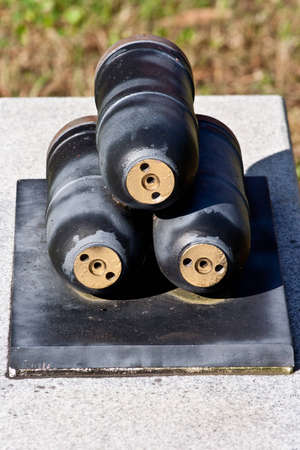 Shells for a patriot cannon persevered from the Civil war in the south 