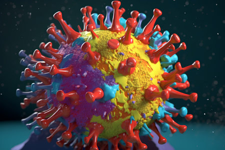 Coronavirus Covid-19, 3d render.の素材