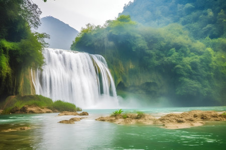 Huay Mae Kamin waterfall in Kanchanaburi, Thailandの素材