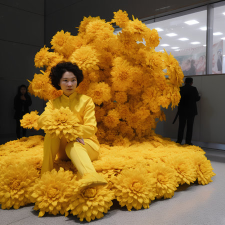 People gather outside Ferragamo fashion show building for Milan Women's Fashion Week in Milan.の素材