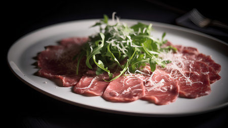 beef carpaccio with arugula and parmesanの素材