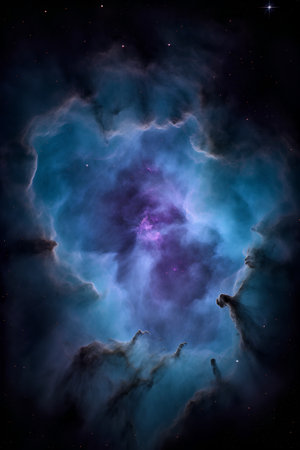 Abstract space background with nebula and stars. 3D rendering.の素材