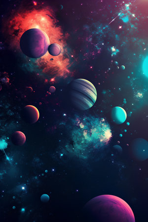 Planets and galaxy, science fiction wallpaper. Beauty of deep space.の素材