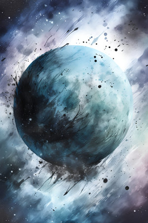Abstract space background with planets and stars. Elements of this image furnished by NASAの素材