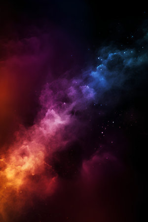 abstract colorful background with nebula and stars. 3d renderingの素材