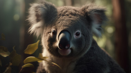 Cute koala bear in the forest. Australian native animal.の素材
