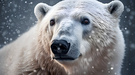Close-up portrait of a polar bear (Ursus maritimus)の素材