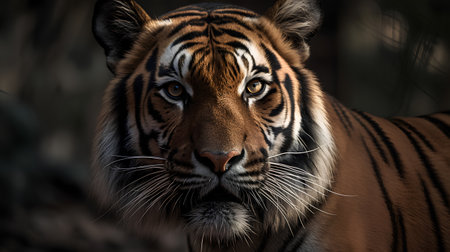 Portrait of Sumatran Tiger, Panthera tigris altaicaの素材