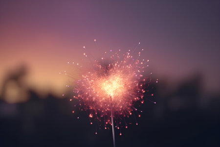 Fireworks in the night sky. Colorful fireworks in the sky.の素材