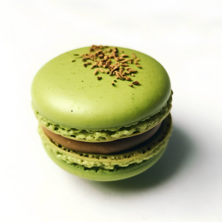 Colorful macaroons on a white background. Selective focus.の素材