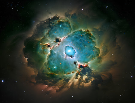 Star field in space a nebulae and a gas congestion.の素材