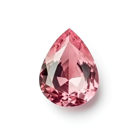 Red sapphire on a white background. Isolated. 3D illustrationの素材