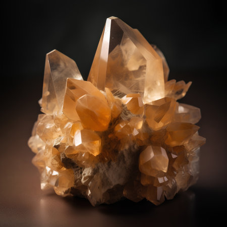 Macro shooting of natural mineral rock specimen - quartz on dark background.の素材