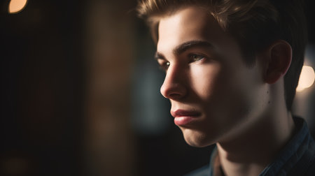 Portrait of a handsome young man. Men's beauty, fashion.の素材