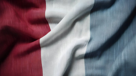 Closeup of rippled france flag, France flag backgroundの素材