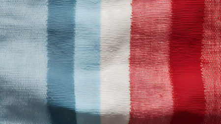 Close-up of a colorful striped fabric. Textured background.の素材