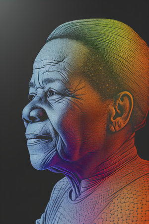 Portrait of an elderly woman. The concept of aging, Alzheimer's disease.の素材