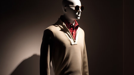 Mannequin wearing fashionable clothes and sunglasses. 3d rendering.の素材