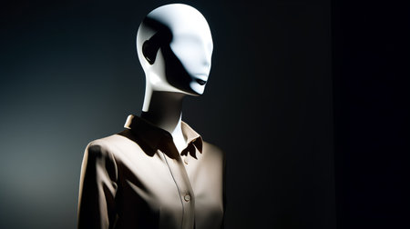 Mannequin in fashion clothes on dark background. 3d renderの素材