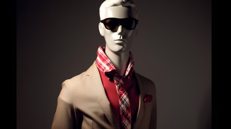 Mannequin wearing fashionable clothes and sunglasses. 3D rendering.の素材