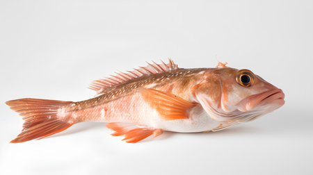 Red sea bass fish isolated on a white background. Studio shot.の素材