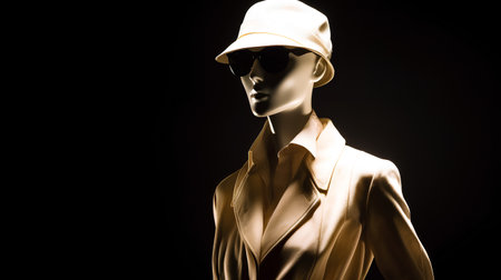 Fashion mannequin wearing a cap and sunglasses. 3d renderingの素材