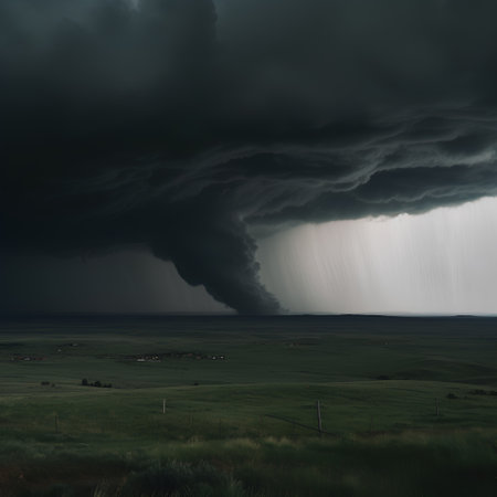 Prairie Storm Clouds ominous weather Saskatchewan Canada. 3D Renderの素材