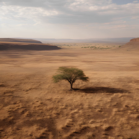 Lonely tree in the middle of the desert, Namibiaの素材