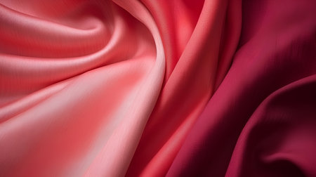 Red satin background with some folds in it (close up)の素材