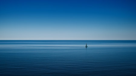 Sailboat in the calm sea. Beautiful seascape.の素材