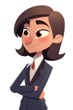 Business woman cartoon character. Vector illustration isolated on a white background.の素材