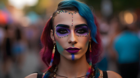 People take part in the Milan Fashion Week Spring/Summer 2016 in Milan.の素材
