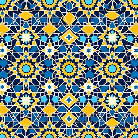 Seamless pattern based on traditional islamic art. Colorful mosaic background.の素材